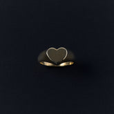 Heart Gold Plated Signet Ring