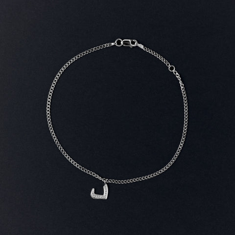Arabic Initial Silver Anklet