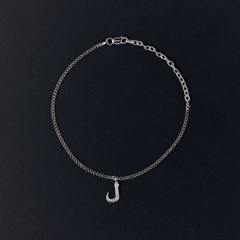 Arabic Initial Silver Anklet