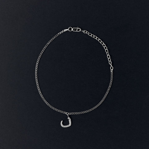 Arabic Initial Silver Anklet