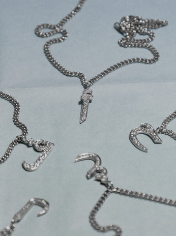 Arabic Initial Silver Anklet